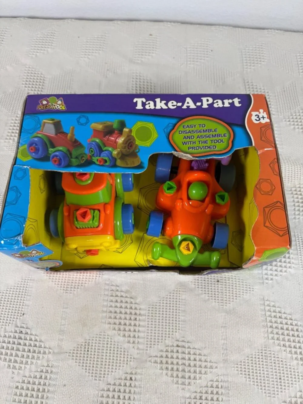 Take-A-Part Colorful Toy Car Train Set Kids Easy To Assemble Tools Provided NIB